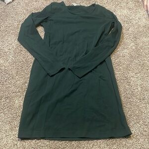 H&M hunter green long sleeve bodycon dress